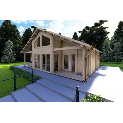 Casa di legno ASPEN 10x8 68mm, fronte lato destro