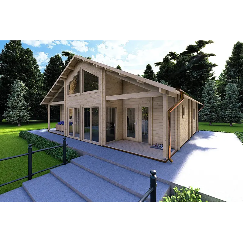 Casa di legno ASPEN 10x8 68mm, fronte lato destro