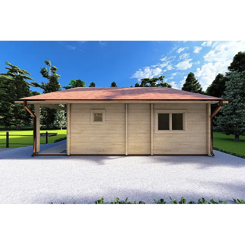 Casa di legno ASPEN 10x8 68mm, lato destro