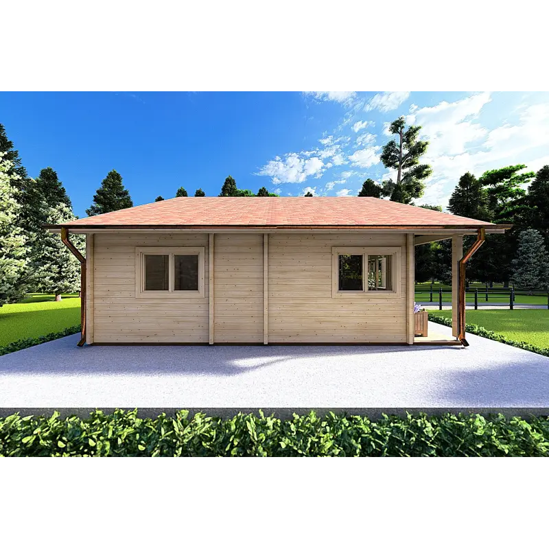 Casa di legno ASPEN 10x8 68mm, lato sinistro