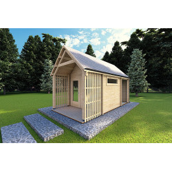 Casetta in legno NINA 6x3 44mm, fronte lato destro