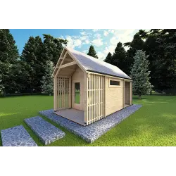 Casetta in legno NINA 6x3 44mm, fronte lato destro