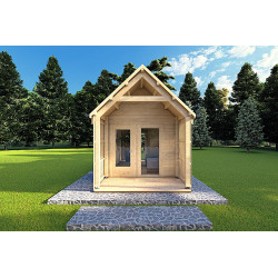 Casetta in legno NINA 6x3 44mm, vista frontale