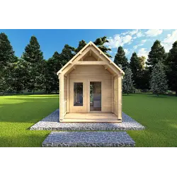 Casetta in legno NINA 6x3 44mm, vista frontale