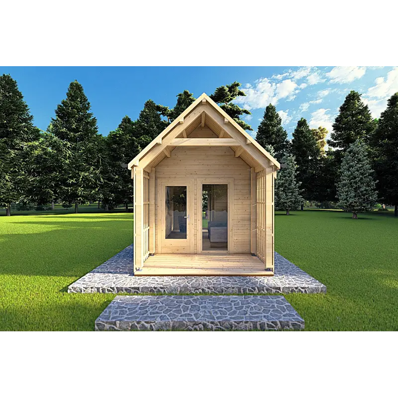 Casetta in legno NINA 6x3 44mm, vista frontale