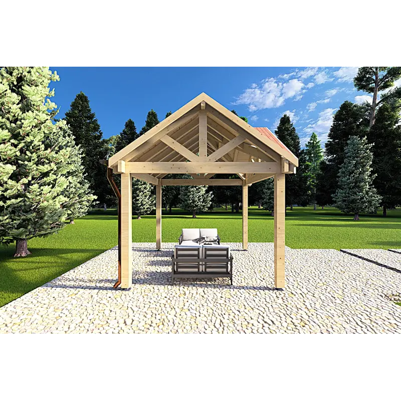 Pergola di legno 3x3, lato destro