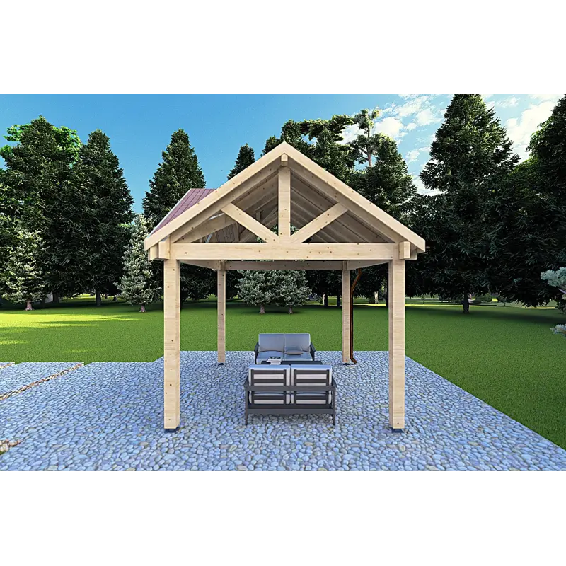 Pergola di legno 3x3, lato sinistro