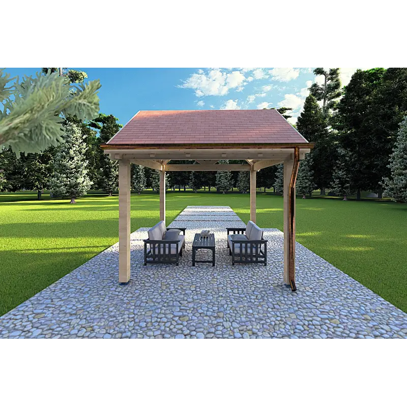 Pergola di legno 3x3, retro