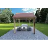 Pergola di legno 3x3, retro