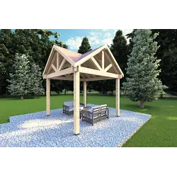 Pergola di legno 3x3, fronte lato destro