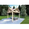 Pergola di legno 3x3, fronte lato destro