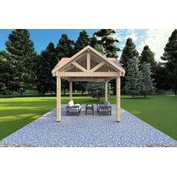 Pergola di legno 3x3, vista frontale