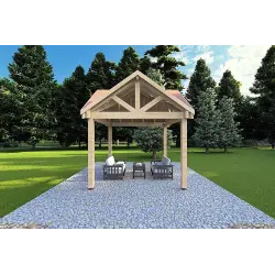 Pergola di legno 3x3, vista frontale