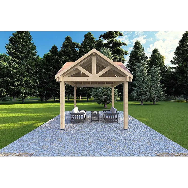 Pergola di legno 3x3, vista frontale
