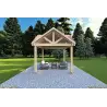 Pergola di legno 3x3, vista frontale
