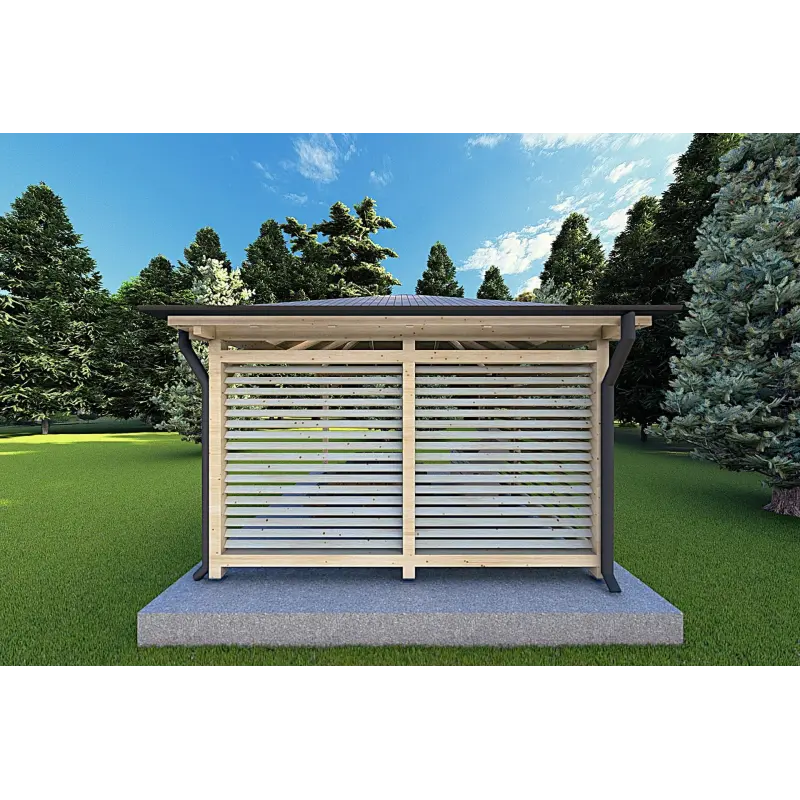 Gazebo di legno 4x4 OLIVIA, lato A