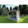 Gazebo di legno 4x4 OLIVIA, fronte lato destro