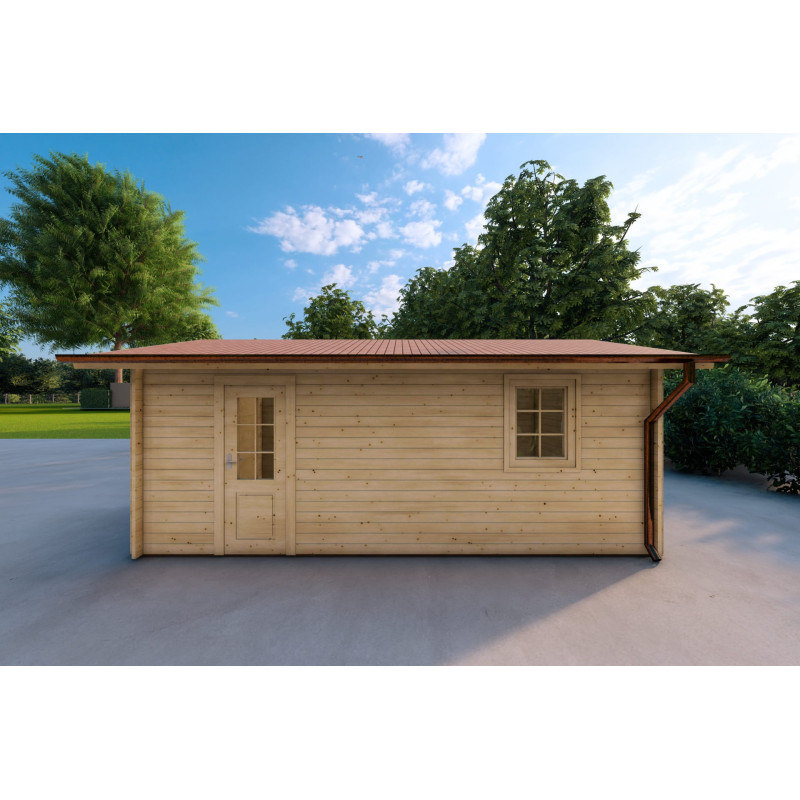 Garage in legno 3x6, 40mm, lato destro