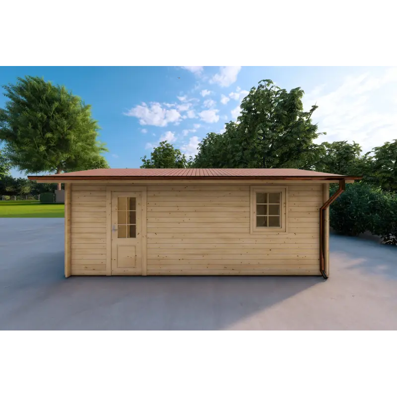 Garage in legno 3x6, 40mm, lato destro