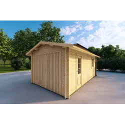 Garage in legno 3x6, 40mm, fronte lato destro