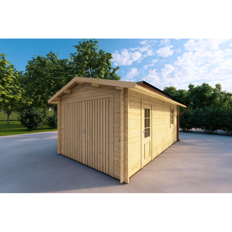 Garage in legno 3x6, 40mm, fronte lato destro