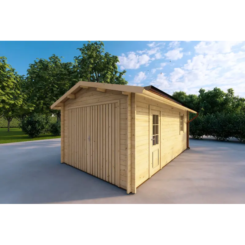 Garage in legno 3x6, 40mm, fronte lato destro