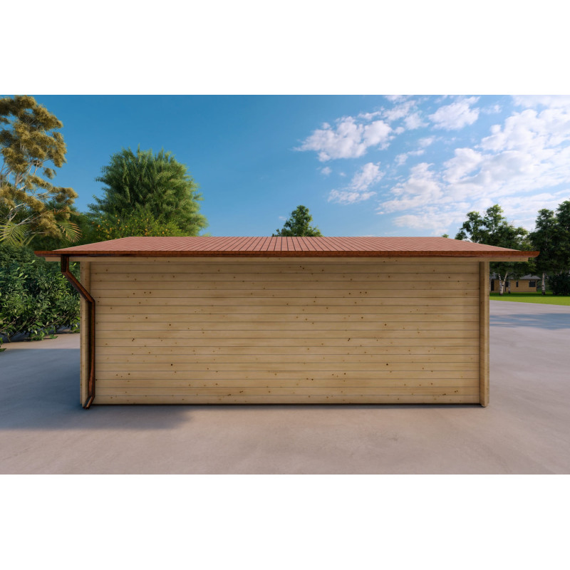 Garage in legno 3x6, 40mm, lato sinistro