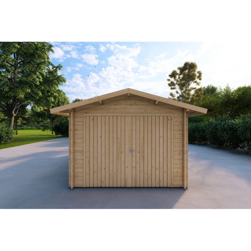 Garage in legno 3x6, 40mm, vista frontale
