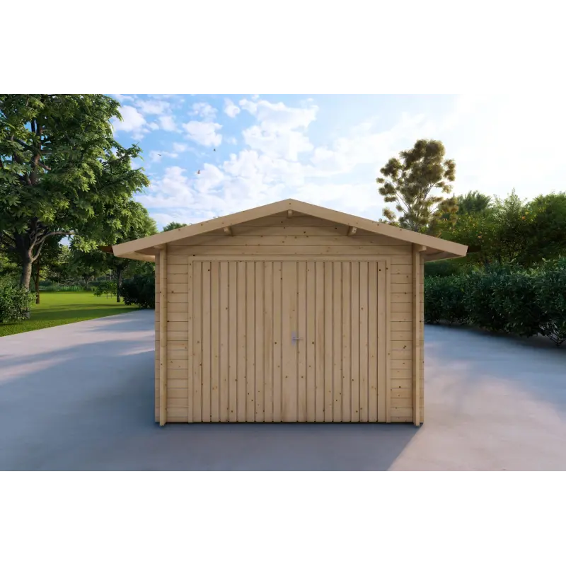 Garage in legno 3x6, 40mm, vista frontale