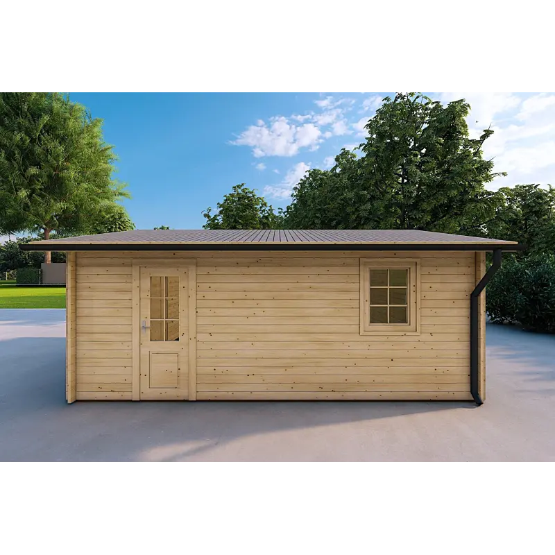 Garage di legno 5x4, 40mm, lato destro