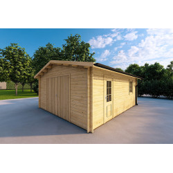 Garage di legno 5x4, 40mm, fronte lato destro