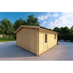 Garage di legno 5x4, 40mm, fronte lato destro