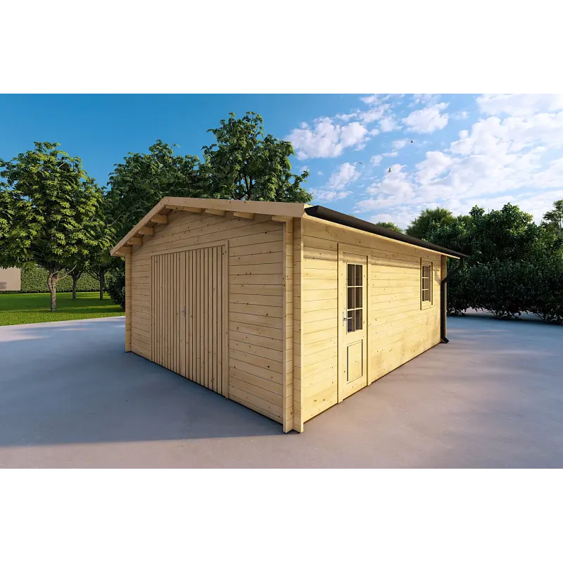 Garage di legno 5x4, 40mm, fronte lato destro
