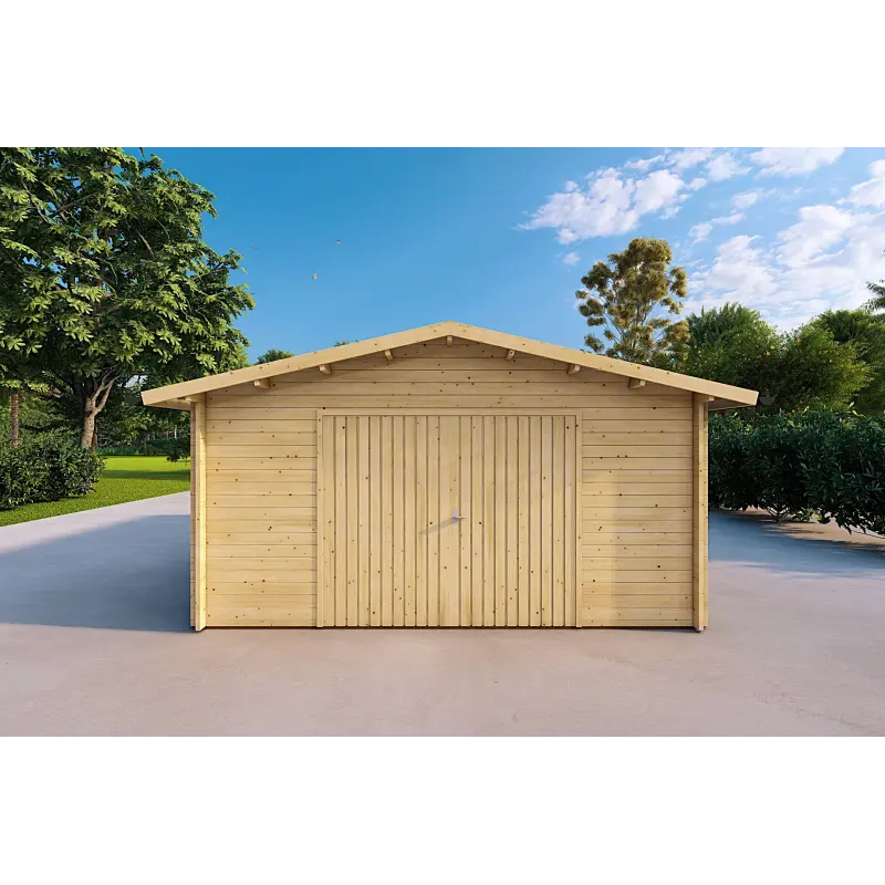 Garage di legno 5x4, 40mm, vista frontale
