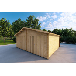 Garage in legno doppio 30 m², 40mm, fronte lato destro