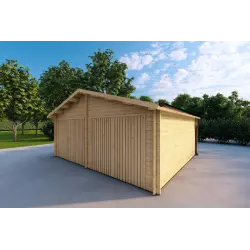 Garage in legno doppio 30 m², 40mm, fronte lato destro