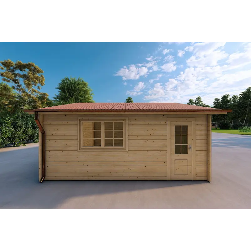 Garage in legno doppio 30 m², 40mm, lato destro