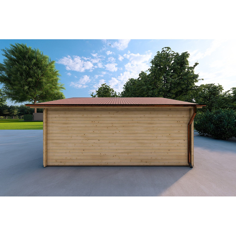 Garage in legno doppio 30 m², 40mm, lato sinistro