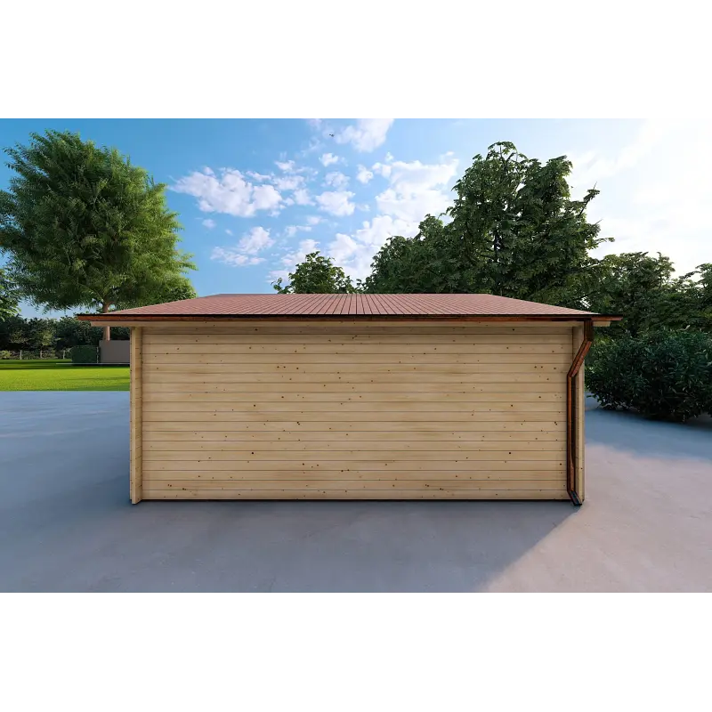 Garage in legno doppio 30 m², 40mm, lato sinistro