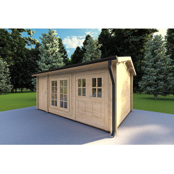 Casa in legno da giardino ALEXIA 4.5x3, 40mm, fronte lato destro