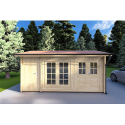 Casa in legno da giardino ALEXIA 4.5x3, 40mm, vista frontale