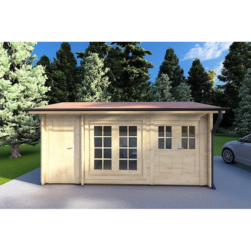 Casa in legno da giardino ALEXIA 4.5x3, 40mm, vista frontale
