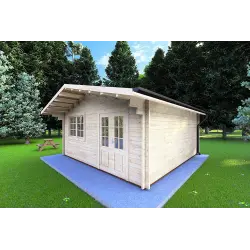 Casa in legno da giardino MARTA 5x5, 40mm, fronte lato destro