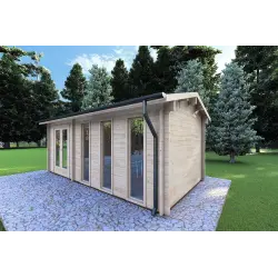 Casa in legno da giardinio ZAIRA 5.7x3, 40mm, fronte lato destro