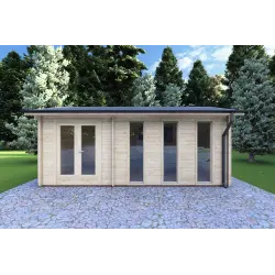 Casa in legno da giardinio ZAIRA 5.7x3, 40mm, vista frontale