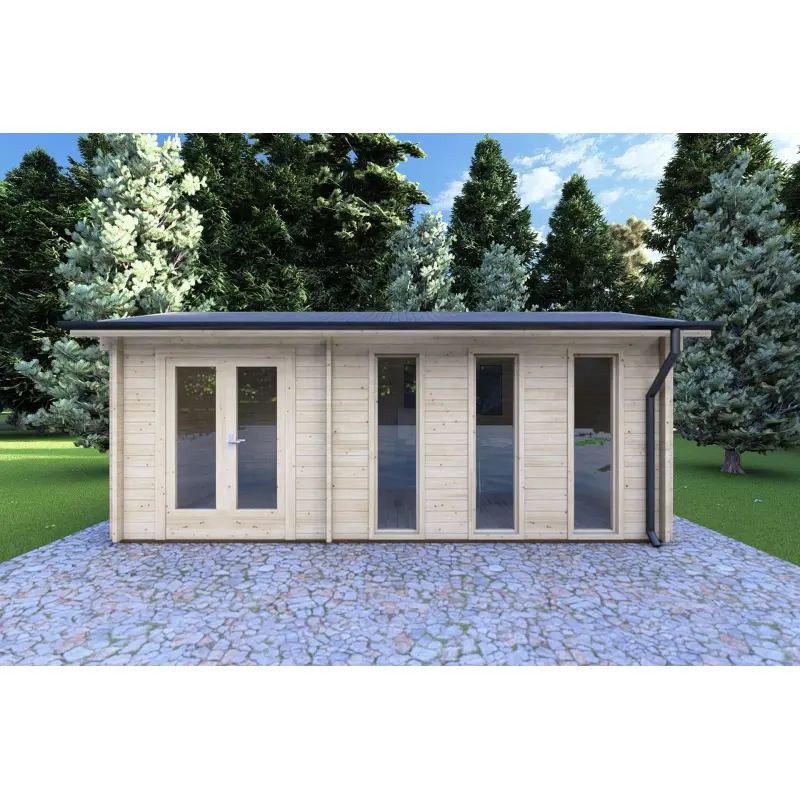 Casa in legno da giardinio ZAIRA 5.7x3, 40mm, vista frontale