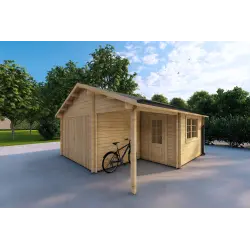 Garage di legno 30 m², 40mm, fronte lato destro