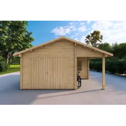 Garage di legno 30 m², 40mm, vista frontale