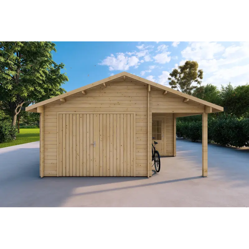 Garage di legno 30 m², 40mm, vista frontale