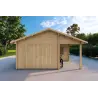 Garage di legno 30 m², 40mm, vista frontale